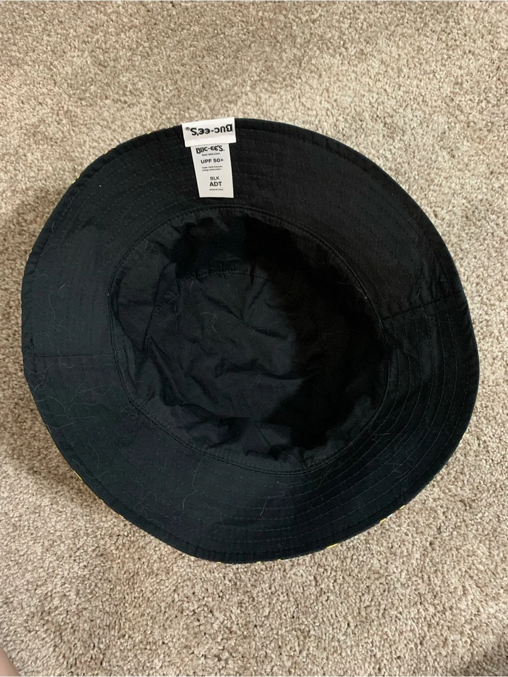 Buc-ee’s Beaver Bucket Hat Adult Allover Black UPF 50+ Reversible